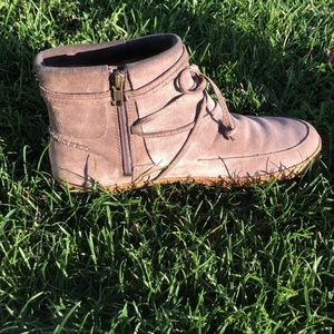 UGG Reid Loafer Slate Bootie Suede 10 Ankle Boots Leather